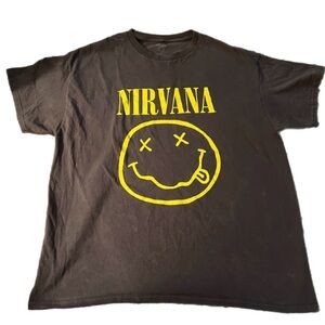 NIRVANA Black and Yellow Short Sleeve Tee